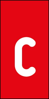 Schild Einzelbuchstabe c | weiß · rot selbstklebend