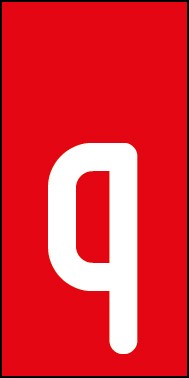 Schild Einzelbuchstabe q | weiß · rot selbstklebend