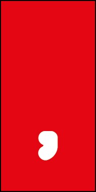 Magnetschild Sonderzeichen Komma | weiß · rot