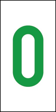 Schild Einzelziffer 0 | grün · weiß selbstklebend