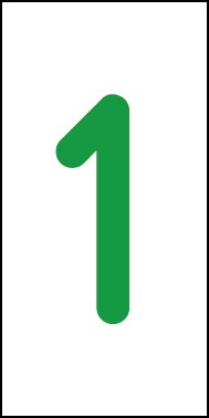 Schild Einzelziffer 1 | grün · weiß