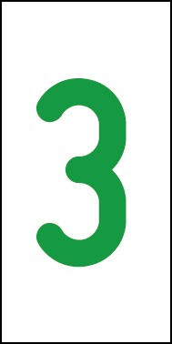 Schild Einzelziffer 3 | grün · weiß