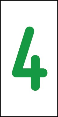 Schild Einzelziffer 4 | grün · weiß selbstklebend