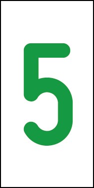 Magnetschild Einzelziffer 5 | grün · weiß