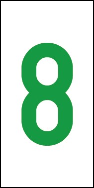 Schild Einzelziffer 8 | grün · weiß