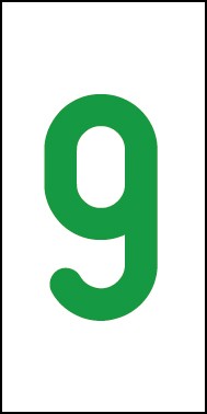 Schild Einzelziffer 9 | grün · weiß