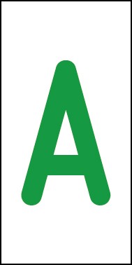 Magnetschild Einzelbuchstabe A | grün · weiß