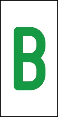 Aufkleber Einzelbuchstabe B | grün · weiß | stark haftend