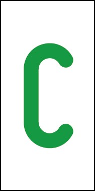 Magnetschild Einzelbuchstabe C | grün · weiß