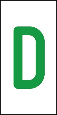 Aufkleber Einzelbuchstabe D | grün · weiß | stark haftend