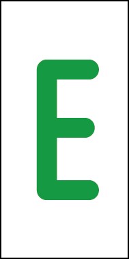 Aufkleber Einzelbuchstabe E | grün · weiß | stark haftend