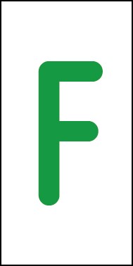 Magnetschild Einzelbuchstabe F | grün · weiß