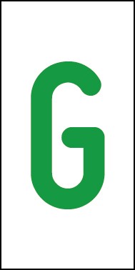 Schild Einzelbuchstabe G | grün · weiß selbstklebend