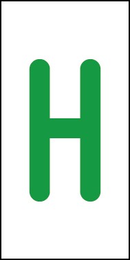Schild Einzelbuchstabe H | grün · weiß selbstklebend