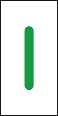 Aufkleber Einzelbuchstabe I | grün · weiß