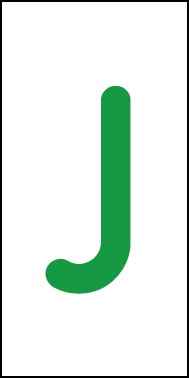 Aufkleber Einzelbuchstabe J | grün · weiß | stark haftend