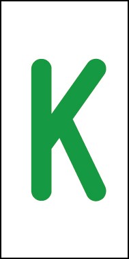 Schild Einzelbuchstabe K | grün · weiß selbstklebend