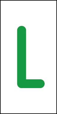 Aufkleber Einzelbuchstabe L | grün · weiß | stark haftend