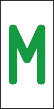 Aufkleber Einzelbuchstabe M | grün · weiß