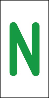 Aufkleber Einzelbuchstabe N | grün · weiß | stark haftend