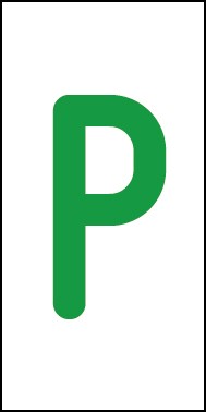 Magnetschild Einzelbuchstabe P | grün · weiß