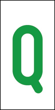 Aufkleber Einzelbuchstabe Q | grün · weiß