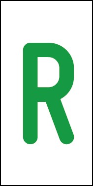 Schild Einzelbuchstabe R | grün · weiß
