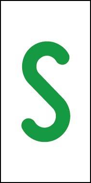 Aufkleber Einzelbuchstabe S | grün · weiß