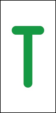 Magnetschild Einzelbuchstabe T | grün · weiß