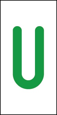Schild Einzelbuchstabe U | grün · weiß selbstklebend