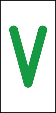 Aufkleber Einzelbuchstabe V | grün · weiß | stark haftend