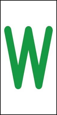 Aufkleber Einzelbuchstabe W | grün · weiß