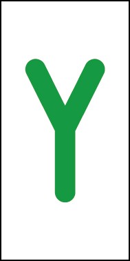 Aufkleber Einzelbuchstabe Y | grün · weiß