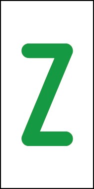 Aufkleber Einzelbuchstabe Z | grün · weiß