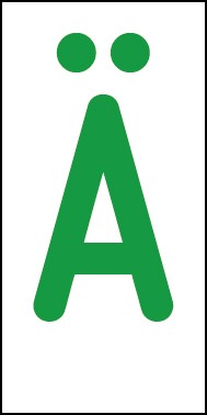 Magnetschild Einzelbuchstabe Ä | grün · weiß