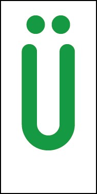 Aufkleber Einzelbuchstabe Ü | grün · weiß