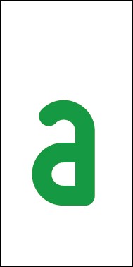Magnetschild Einzelbuchstabe a | grün · weiß