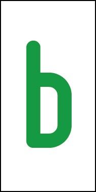 Aufkleber Einzelbuchstabe b | grün · weiß