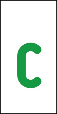 Aufkleber Einzelbuchstabe c | grün · weiß