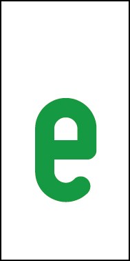Schild Einzelbuchstabe e | grün · weiß