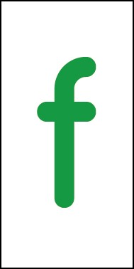Aufkleber Einzelbuchstabe f | grün · weiß | stark haftend