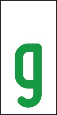 Aufkleber Einzelbuchstabe g | grün · weiß