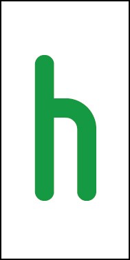 Aufkleber Einzelbuchstabe h | grün · weiß | stark haftend