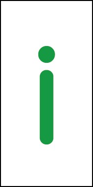Magnetschild Einzelbuchstabe i | grün · weiß