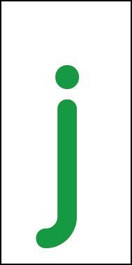 Schild Einzelbuchstabe j | grün · weiß selbstklebend