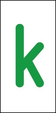 Aufkleber Einzelbuchstabe k | grün · weiß