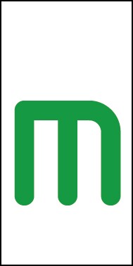 Aufkleber Einzelbuchstabe m | grün · weiß