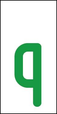 Aufkleber Einzelbuchstabe q | grün · weiß | stark haftend