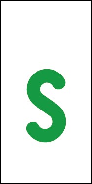 Schild Einzelbuchstabe s | grün · weiß selbstklebend