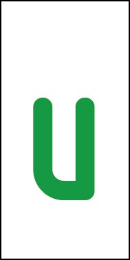 Schild Einzelbuchstabe u | grün · weiß selbstklebend